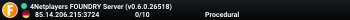 4Netplayers FOUNDRY Server (v0.6.0.26518)