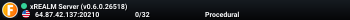 xREALM Server (v0.6.0.26518)