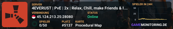 4EVERUST | PvE | 2x | Relax, Chill, make Friends & have Fun