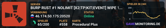 BURP RUST #1 NOLIMIT [X2|TP|KIT|EVENT] WIPE 29.05