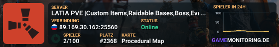 LATIA PVE |Custom Items,Raidable Bases,Boss,Events|