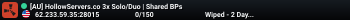 [AU] HollowServers.co 3x Solo/Duo | Shared BPs