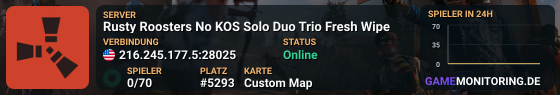 Rusty Roosters No KOS Solo Duo Trio Fresh Wipe