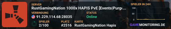 RustGamingNation 1000x HAPIS PvE [Events|Purge|Zombies|SkillTre
