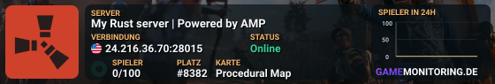 My Rust server | Powered by AMP
