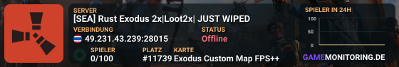 [SEA] Rust Exodus 2x|Loot2x| JUST WIPED