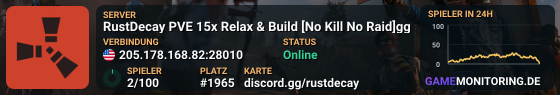 RustDecay PVE 15x Relax & Build [No Kill  No Raid]gg