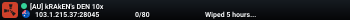 [AU] kRAkEN's DEN 10x - |PvP| Wiped 22/5