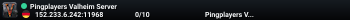 Pingplayers Valheim Server