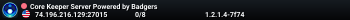 Core Keeper Server Powered by Badgers