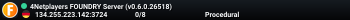 4Netplayers FOUNDRY Server (v0.6.0.26518)