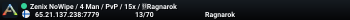 Zenix NoWipe / 4 Man / PvP / 15x / Ragnarok