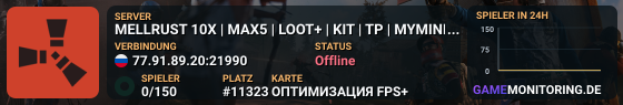 MELLRUST 10X | MAX5 | NOBPS/LOOT+/FPS+/KITS/TP/MYMINI/CUSTOM