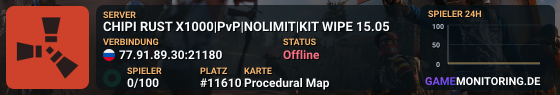 CHIPI RUST X1000|PvP|NOLIMIT|KIT WIPE 15.05