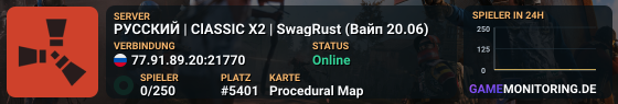 РУССКИЙ | ClASSIC X2 | SwagRust (Вайп 30.05)
