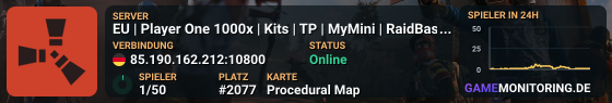 EU | Player One 1000x | Kits | TP | MyMini | RaidBase | Backpac