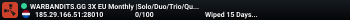 WARBANDITS.GG 3X Monthly |Solo/Duo/Trio/Quad/Max5|Shared BPs|