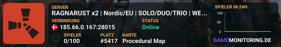 RAGNARUST x2 - Nordic/EU - MAX 8 - JUST WIPED 25/05 - 10.00