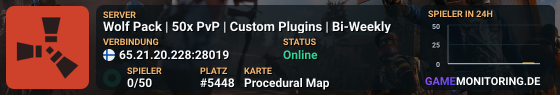 Wolf Pack | 50x PvP | Custom Plugins | Bi-Weekly