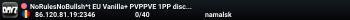 NoRulesNoBullsh*t EU Vanilla+ PVPPVE 1PP discord.gg/nTnyWpt4cq