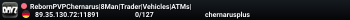 RebornPVPChernarus|8Man|Trader|Vehicles|ATMs|