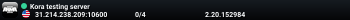 Kora testing server