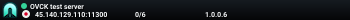 OVCK test server