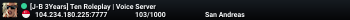[J-B 3Years] Ten Roleplay | Voice Server