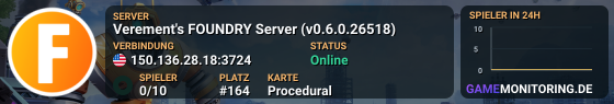 Verement's FOUNDRY Server (v0.6.0.26518)