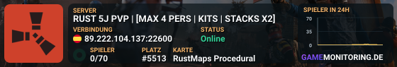 RUST 5J PVP | [MAX 4 PERS | KITS | STACKS X2]
