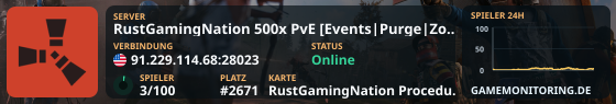 RustGamingNation 500x PvE [Events|Purge|Zombies|SkillTree]
