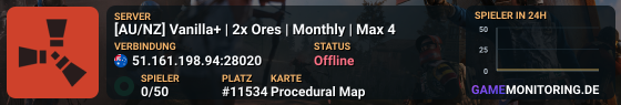 [AU/NZ] Vanilla+ | 2x Ores | Monthly | Max 4