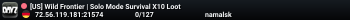 [US] Wild Frontier | Solo Mode Survival X10 Loot