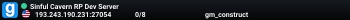 Sinful Cavern RP Dev Server