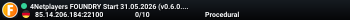4Netplayers FOUNDRY Start 31.05.2026 (v0.6.0.26518)