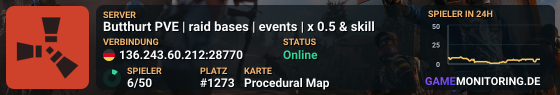 Butthurt PVE | raid bases | events | x 0.5 & skill