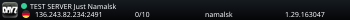 TEST SERVER Just Namalsk