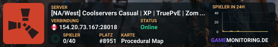 [NA/West] Coolservers Casual | XP | TruePvE | Zombies | Modded