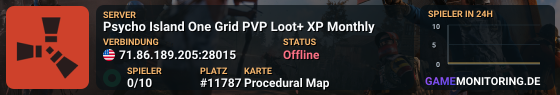 Psycho Island One Grid PVP Loot+ XP Monthly