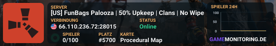 [US] FunBags Palooza | 50% Upkeep | Clans | No Wipe