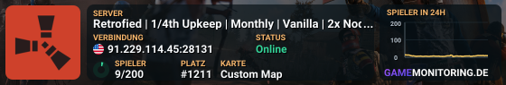 Retrofied | 1/4th Upkeep | Monthly | Vanilla | 2x Nodes |  Noob