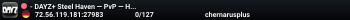 -                 DAYZ+ Steel Haven — PvP — High FPS — Solo Play