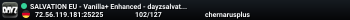 SALVATION EU - Vanilla+ Enhanced - dayzsalvation.com