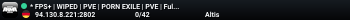 * FPS+ | WIPED | PVE | PORN EXILE | PVE | Full Military | Perks