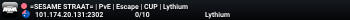 =SESAME STRAAT= | PvE | Escape | CUP | Lythium