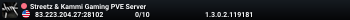 Streetz & Kammi Gaming PVE Server