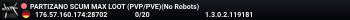 PARTIZANO SCUM MAX LOOT (PVP/PVE)(No Robots)