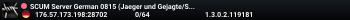 SCUM Server German 0815 (Jaeger und Gejagte/Sentry on) 1 PvP