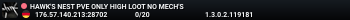 HAWK'S NEST PVE ONLY HIGH LOOT NO MECH'S