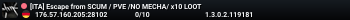 [ITA] Escape from SCUM / PVE /NO MECHA/ x10 LOOT